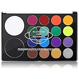 UCANBE PLANETOID 18 Farben Gesichts- Körperfarben Palette Kinder Makeup Set - wasseraktivitierte ungiftige Face Body Paint Palette SFX Halloween Fasching Theaterschminke