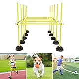 AufuN Agility Sprungstangen-Set, Trainingsstangen für konditionelles, Koordinationshürden für Sprungkraft, Dribbling und Beweglichkeit (15* Gelb)