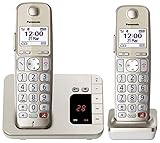 Panasonic KX-TGE262GN Schnurlostelefon mit Anrufbeantworter (Bis zu 1.000 Telefonnummern sperren, übersichtliche Schriftgröße mit starkem Kontrast , extra lauter Hörer, Voll-Duplex Freisprechen)