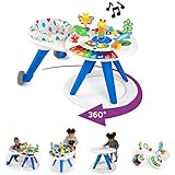 Baby Einstein, Around We Grow 4-in-1 Spieltisch & Lauflernhilfe mit Lichtern & Musik, Lauflernwagen mit Spielstation,15 Aktivität Spielzeug, 360° drehender Sitz, höhenverstellbar, Kinder ab 6 Monaten