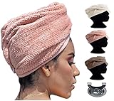 Colombiata® Haarturban mikrofaser | 3 Stück inkl. Zubehör | Turban Handtuch mit Knopf | haarhandtuch | Haar Turban Handtuch schnelltrocknend & weich |