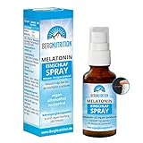 Berg Nutrition Melatonin Einschlaf-Spray - 30 ml veganes Mundspray, hochdosiert und 100% Vegan, mit 0,5 mg Melatonien und 0,5 mg Baldrian Extrakt pro Sprühstoß, alkoholfrei, Abfüllung in Deutschland