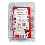 fischer 535972 MEISTER-BOX DUOPOWER + Schraube, Werkzeugkiste mit 160 Dübeln und Schrauben, Universaldübel, praktisches Set, Dübelkiste für Heimwerker & Profis, Rot/Grau