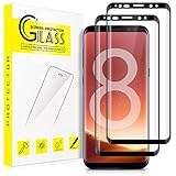 Ecenone Schutzfolie für Samsung Galaxy S8, [2 Stück] [9H Härte, Anti Kratzen, Vollständige Abdeckung], 3D gebogenes gehärtetes Glas Displayschutzfolie für Samsung Galaxy S8