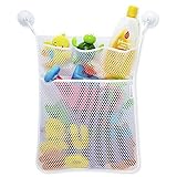 KINDOYO Badewannen Spielzeugnetz Spielzeug Organisator Weiß Tasche mit haltbaren und größeren Netz Badezimmer Organizer Hängender Mesh Beutel