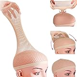 Dreamlover Elastische Haarnetz für Perücken, Perückenkappen Hautfarben, 2 Stück