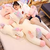 EZLAM 40-100 cm Schönes Einhorn Plüschtiere Riesengröße Einhorn Kuscheltier Pferd Spielzeug Weiche Modepuppe Geschenk für Kinder 65 cm Rosa