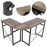 LUCBEI zusammenklappbarer Schreibtisch Ecktisch Einfache Platte L-förmige Desktop Computertisch Eck Office Computer Desk Notebook Home Office Schreibtisch- und Stuhlset (Color : A)