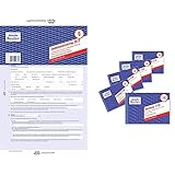 AVERY Zweckform 2873-5 Mietvertrag für Wohnungen und Häuser 5 Stück, blau & 1736-5 Quittungsblock (A6 quer, 2x40 Blatt, mit Durchschlag, fälschungssicher) 5er Pack weiß/gelb