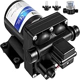 VEVOR Frischwasserpumpe, 12 V Selbstansaugende Sprühpumpe, 3 GPM RV Wasserpumpe, mit Druckschalter 45 PSI Selbstansaugende Wasserpumpe, abnehmbares Sieb 12V Membranpumpe