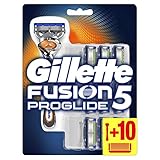 Gillette Fusion 5 ProGlide Rasierer Herren mit Trimmerklinge für Präzision und Gleitbeschichtung, Rasierer + 10 Rasierklingen (Verpackung kann variieren)