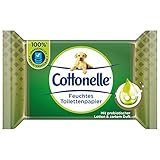 Cottonelle Feuchtes Toilettenpapier, Wohltuende Sauberkeit, Mit prebiotischer Lotion, Biologisch Abbaubar, Plastikfrei, Wiederverschließbar, Einzelpack, 38 Feuchttücher