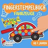 Fingerstempelbuch Ab 2 Jahren: Fahrzeuge - Fingerstempeln, Malen und Basteln! - Das große Fingerstempel Buch für Kinder - Fingerfarben Stempelbuch und Bastelbuch - Für Jungen und Mädchen Ab 2