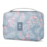 Kulturtasche Damen Gross - Kulturtasche Zum Aufhängen, Kulturbeutel für Damen & Herren Kosmetiktasche - Waschtasche (Flamingo)