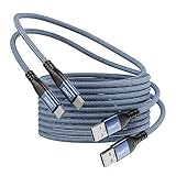 USB C Kabel Schnellladung [2M 2Stück ],USB C Ladekabel Nylon Type C Kabel für Samsung Galaxy S10/S9/S8+, LG,Sony Xperia XZ, Huawei P10/P20, Google Pixel, Fliese blau