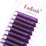 Farbiges Volumen Wimpern 0,07mm C Curl Mix 15-20mm Lila Selbstfächernde Wimpernverlängerung Volumen Einfache Lüfterwimpern(purple-0.07-c-mix15-20)