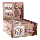 Naturally Pam Clean Protein Bar | Peanut Butter – 12 x 42g | High Protein Riegel ohne Rohrzucker | Glutenfrei, bio & vegan by Pamela Reif