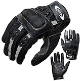 PROANTI Motorradhandschuhe Motorrad Handschuhe Sommer (Gr. XS - XXL, schwarz, kurz) - L