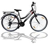 Talson 28 Zoll Damenrad Shimano 21Gang 28' Damen Fahrrad Black mit Beleuchtung nach STVZO