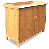 Habau 3106 Gartentisch mit Unterschrank, 98 x 48 x 95 cm