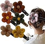 6Stück Plüsch-Blumen-Haarspange, Plüsch-Blumen-Entenschnabel-Clip-Haarnadel, Niedliche Blume Haarspangen, Mode Haarschmuck für Frauen Mädchen.