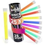 molinoRC Knicklichter - SUPER HELLE Leuchtstäbe - 25x Leuchtstab Party, Hochzeit oder Knicklichter Militär - besonders farbenfrohe Glow Sticks - Knicklichter Groß in 6 verschiedenen Farbvarianten