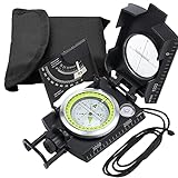 Anbte Kompass Militär Marschkompass mit Klinometer IP65 Wasserdicht Professioneller Navigation Compass mit Tragetasche Compass für Jagd Camping Wandern Outdoor-Aktivitäten