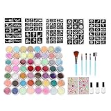 Temporäre Tattoo Kit Glitter Powder Body Paint Set Mehrere Farben Langlebige Make Up Glitter Kits für Party Cosplay Bühne Halloween Weihnachten