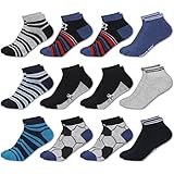 MC.TAM Herren Jungen Bunte Sneaker Socken 12 Paar 90% Baumwolle, 35-38, 12 Paar Jungen Sneaker