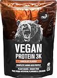 nu3 Vegan Protein 3K Shake (1kg) - vegan Protein Pulver Schoko mit Sonnenblumen Proteinpulver, Reisprotein & Erbsenprotein - Mehrkomponenten Eiweiss Protein Pulver mit 71% Eiweiss