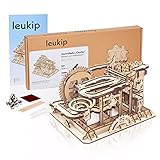 Leukip Murmelbahn Holz Charlie - Modellbau - 3D Holzpuzzle - Smart Games Geschenk Knobelspiele - Holz Murmelbahn - Kugelbahn für Erwachsene - Holzpuzzle Kugelbahn - Holzmurmelbahn