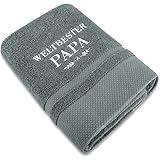 Rebundex Weltbester Papa Handtuch Bestickt Handtücher 50x100 Vatertagsgeschenk Bester Papa Geschenke für Papa Geschenk Geburtstag Geschenk für Papa Vater Geschenk Papa Geburtstag Vatertag Weihnachten