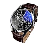 Pasabideak Absolute Billig. Sieht Aber Wirklich Teuer Herren Kleid Watch- Fashion Einfache Analog Armbanduhr Zifferblatt Quarz Krokodil Kunstleder (Brown+Blue)