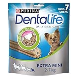 PURINA DENTALIFE Extra Mini Hunde-Zahnpflege-Snacks, reduziert Zahnstein-Bildung und Mundgeruch, sehr kleine Hunde, 6er Pack (6 x 69g)