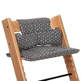 LaLoona Hochstuhl Kissen/Sitzkissen für Stokke Tripp Trapp - 2-teilige Hochstuhlauflage/Sitzverkleinerer für Kinderhochstuhl - Grau Weiß