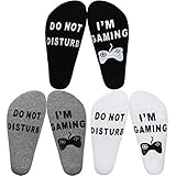 3 Paar Gaming Socken nicht stören Ich bin Lustige Söckchen Baumwollsocken Buchstaben Drucksocken 'Do Not Disturb I'm Gaming', für Spielliebhaber