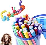 DIY Lockenwickler Curler,Manuelle Lockenwickler Ohne Hitze, Flexwickler in 7 Größen Lockenwickler Schaumstoff über Nacht für Kurze/Lange Haare für Damen, Männer und Kinder (42 PCS)