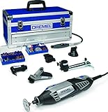 Dremel 4000 Multifunktionswerkzeug 175W, Set mit 128 Zubehörteilen, 6 Vorsatzgeräte, Variable Drehzahl 5.000-35.000 U/min zum Schneiden, Schnitzen, Bohren, Gravieren, Schleifen