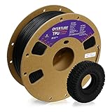 OVERTURE TPU Filament 1,75 mm Flexible TPU Rolle Weiches 3D-Drucker-Filament, 1kg Spule (2,2 lbs), Maßgenauigkeit +/- 0,03 mm, 1 Packung (Schwarz)