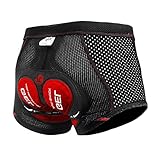 X-TIGER Herren Radunterhose Fahrradhosen mit 5D Sitzpolster Fahrrad MTB Unterwäsche Pro Bike Boxer Größe Kurze Hosen (Rot/Basic, XL)