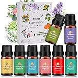 Aulaya Ätherische Öle Set, Duftöl für Diffuser 8 x 10 ml, 100% Naturrein Aroma Öl, Aromatherapie Essential Oils Geschenkset, Lavendel Eukalyptus Rose Pfefferminze Rosmarin Zitronengras Bergamotte