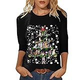 Weihnachten Basic Langarmshirt Damen Frauen Mantel Winter Longpullis Damen Kinder Sweatjacke Carmenbluse Schwarz Goth Jacke Jacke mit Kreuzen Winterjacken Damen Damen Pulover Bester Sommer