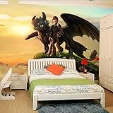 XCHBH Tapete Selbstklebende Tapete Wandbild (B) 250X (H) 175Cm Comicfigur Ihr Drache Fototapete 3D Comic Tapete Wandbild Designer Art Boy Kind Raumdekoration Boy Ld