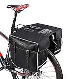 UBORSE Fahrradtasche für Gepäckträger Wasserdicht Doppelte Fahrrad Gepäckträgertasche Satteltaschen Fahrradtaschen Rücksitz mit Regenschutz Seitentasche Packtaschen Fahrradaufbewahrung 30L