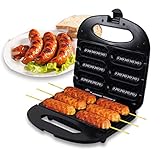 SOKANY Elektrischer Hot Dog Maker 750W, 6-Loch Corn Dog Maker mit Doppelseitiger Heizung Multifunktions-Brotwurst-Frühstücksmaschine für Zuhause, Restaurant