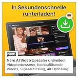 Nero AI Video Upscaler Unlimited | Videoqualität verbessern | KI | Superauflösung | Rauschunterdrückung | 4K Upscaling | Windows 11 / 10 | 1 Gerät | Unlimitierte Lizenz | Aktivierungscode per Email