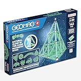 Geomag, Glow Recycled, Magnetische Konstruktionen mit Glüheffekt, Glow-in-The-Dark Magnetstäbe, 142 Stück Packung, 100% recycelter Kunststoff