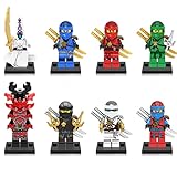 QLAzo 8 Pieces Mini Figures Advent Calendar Collection Figure Set Series Custom Collectible Minifigure Compatible with Lego Ninjago Birthday Gifts for Kids and Boys