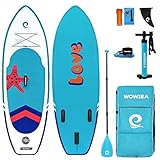 WOWSEA Kinder Stand Up Paddling Board Aufblasbar, Langlebiges und Stabiles Spielen Komisch Paddelboard, Freizeit & Kühlung Paddel SUP mit Alle Zubehör