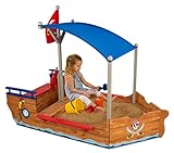 KidKraft 128 Piratenschiff-Sandkasten aus Holz, Garten-Sandkasten für Kinder